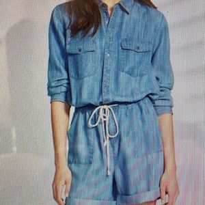 Hinge Chambray long sleeved romper size medium